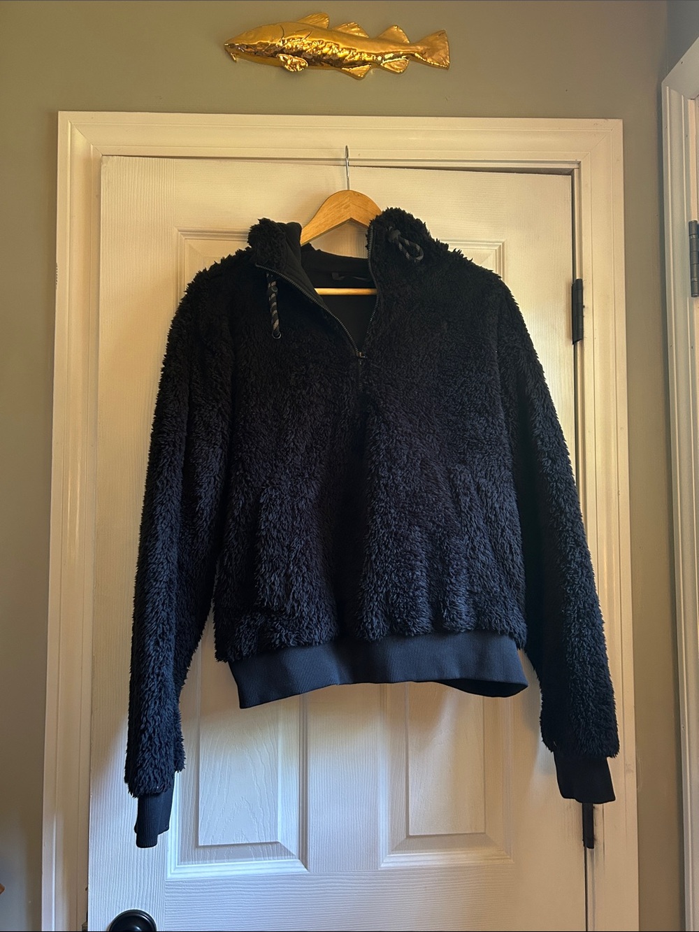 lululemon athletica Oh So Sherpa Black Teddy Quarter-Zip Jacket